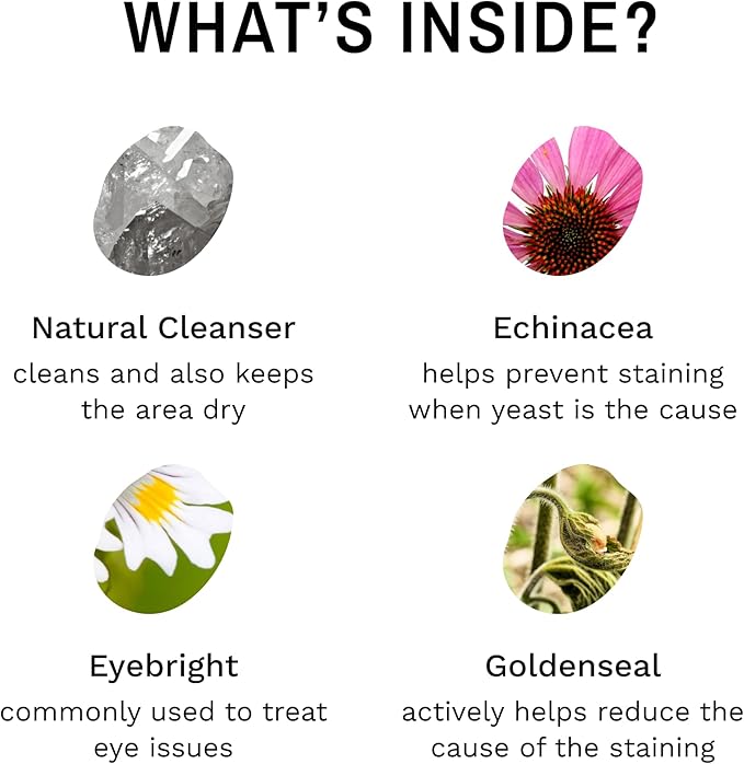 Eye Envy Tear Stain Remover Powder for Dogs and Cats. 100% Natural, Safe. Apply Around Eyes. Absorbs and Repels Tears. Keeps Area Dry. Treats The Cause of Staining. Made in The USA (2.5 oz)