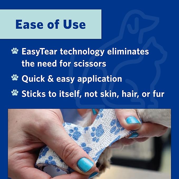 PetFlex Paw Pack – Flexible Self-Adhering Elastic Bandage for Wound Care – First Aid Wrap for Small Animals Like Dogs, Cats, and Other Pets - 2 inch, 2 Rolls