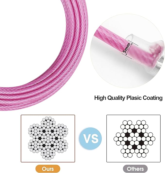 Dog Tie Out Cable for Outside,20FT Long Dog Leash&Chains with Swivel Hook,Small-Large Dogs Runner Cable for Yard,Heavy Duty Dogs Lead Line for Outdoor and Camping (500lbs 20FT, Pink)