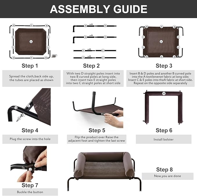 RRPETHOME Large Elevated Cooling Dog Bed, Raised Dog Cot Beds for Large Dogs, Elevated Outdoor Pet Bed, Chew Proof Portable Cooling Pet Cot with Skid-Resistant Feet and Breathable Mesh