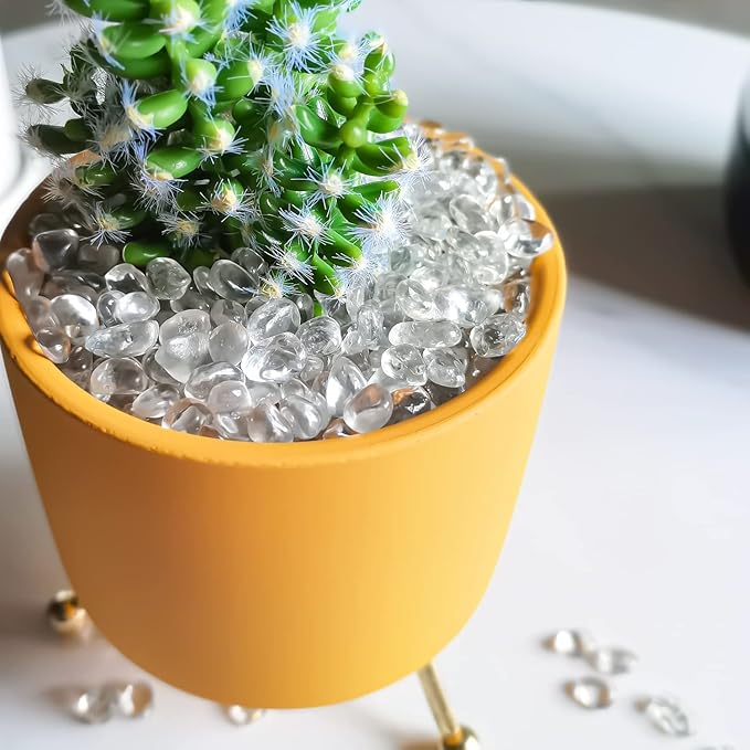 Keedolla 3 LB Clear Gravel for Fish Tank, Sea Glass Pebbles Marbles Pebbles Gravel Rocks Crystal Gemstones for Aquarium|Fish Turtle Tank|Vase Filler|Flowerpot Decoration