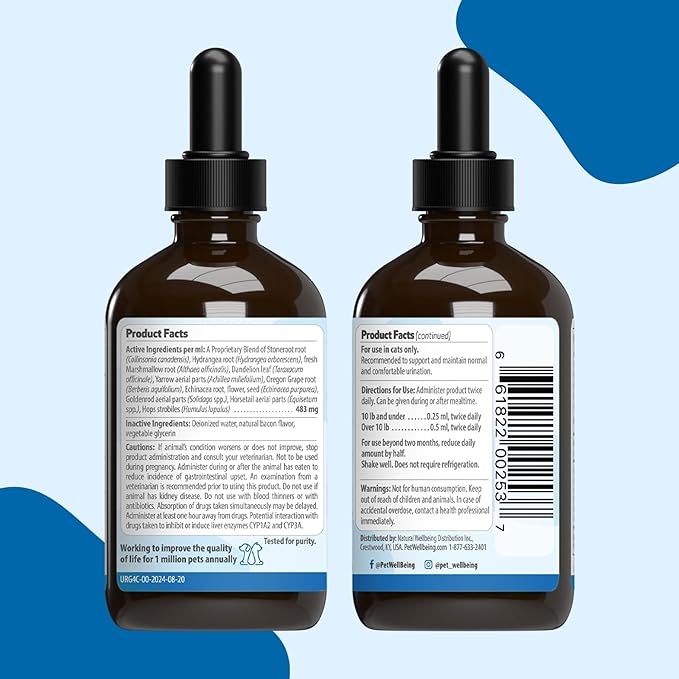 Pet Wellbeing Urinary Gold for Cats - Supports Urinary Tract Health, Normal Frequency, Healthy Immune Response, Stoneroot, Hydrangea - Vet-Formulated Herbal Supplement 4 fl oz (118 ml)
