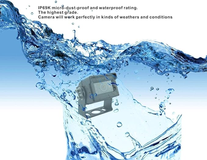 AHD 1080P Wired Reverse Rear View Backup Camera System,2 IR Camera with Waterproof IP69K, 7" Single View Monitor with TVS Protector,Vibration-Proof 10G for Tractor/Truck/Skid Steer/Heavy Equipment