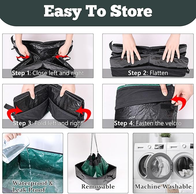 Travel Litter Box for Cats, Foldable Portable Litter Box, Leak Proof Cat Travel Carrier with Kitty Litter Scoop Bowl, Collapsible Waterproof Odor Free Easy Carrier for Car Outdoor, X-Large