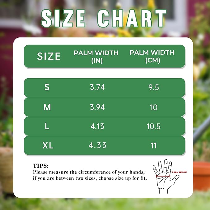 HANDLANDY Women Gardening Gloves, Thorn Proof Breathable Ladies Rose Pruning Long Gauntlet Floral Print Garden Yard Gloves, Gift for Gardeners (Green, XL)