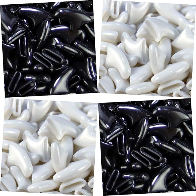 zetpo 80 pcs Cat Claw Covers | Cat Nail Caps | with Adhesives and Applicators (XS, Black, White)