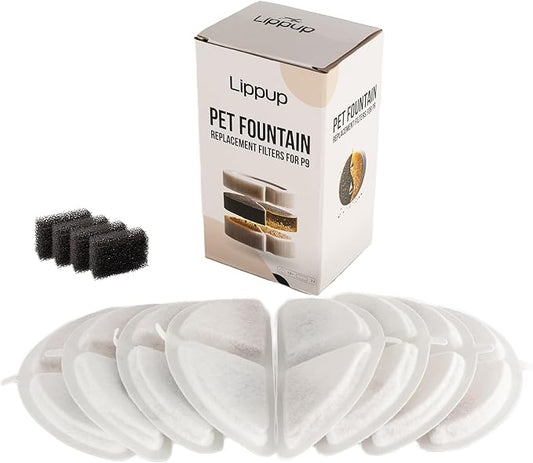 Replacement Filters for Stainless Steel Cat Water Fountain – 8 Pack Activated Carbon & Ion Exchange Resin for Fresh & Clean Drinking