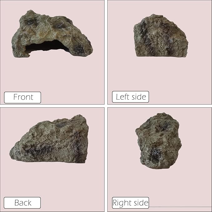 IBWell Resin Leopard Gecko Hide, True to Nature Reptile Rock for Bearded Dragon Hideout Snake Hides for Ball Pythons, Tortoise House Terrarium DÉCor - Small