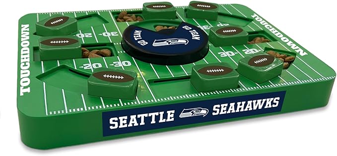 Pets First NFL Seattle Seahawks Large Puzzle Toy, Dog Puzzle Treat Toy, New Large Size, Interactive Dog Treat Toy, Dog Slow Feeding Toy
