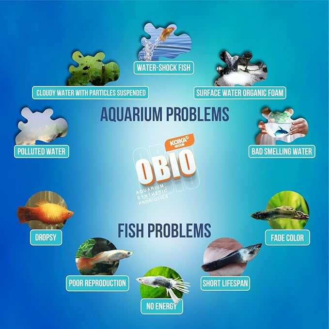 KOIKA OBIO Aquarium Water Treatment, Quick Effect (After 8-10 Hours), Improvement of Digestion and Immune Systems of Fish & Shrimp (Liquid, 180ml (6.08 fl oz))