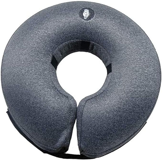 Katoggy Inflatable Dog Cone Collar for Small Medium Large Dogs and Cats, Soft Adjustable Blow up Donut E-Collar for Post-Surgery Recovery