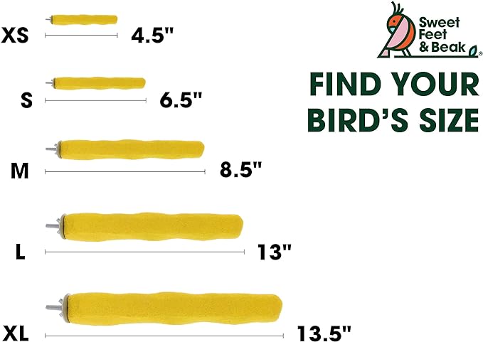 Comfort Grip Safety Perch for Bird Cages - Pedicure Perch for Birds to Keep Nails and Beaks in Top Condition - Safe Easy to Install Bird Cage Accessories - M 8.5"