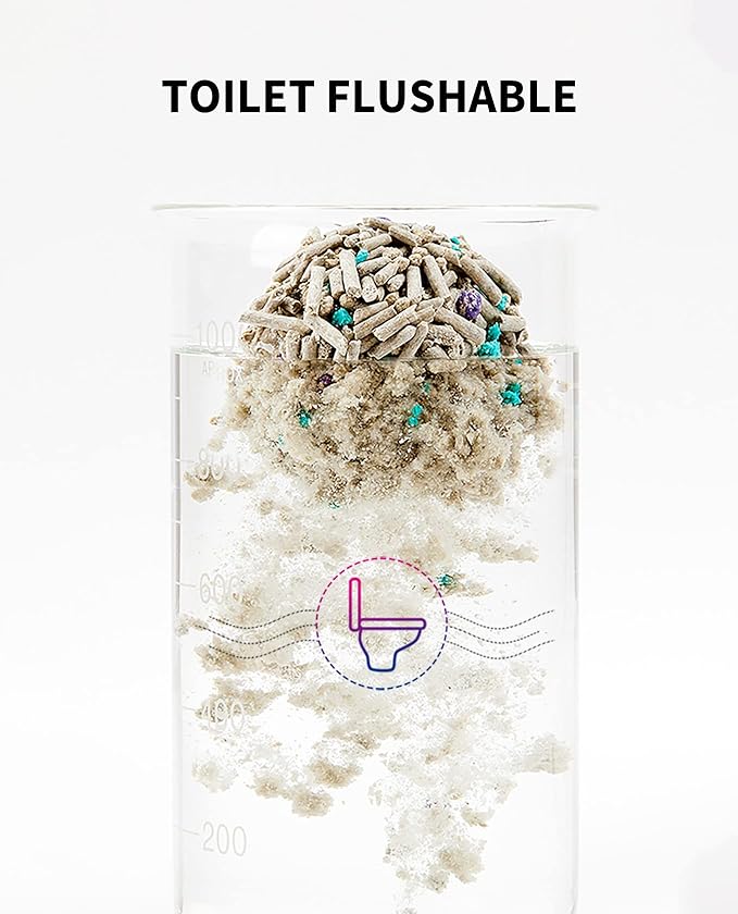 PETKIT Mixed Cat Litter Fast Clumping, Flushable, Ultra Absorbent, 100% Natural Ingredients Litter, Water Dissolvable, Really Dust-Free, Low Tracking Bentonite Tofu Litter (7.9lb×2 Bags)