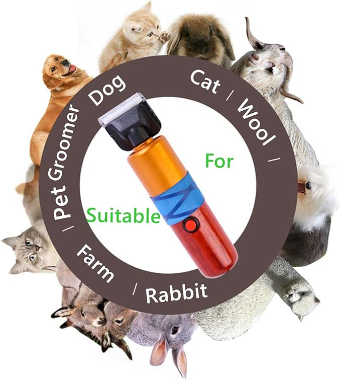 Dream Reach Pet Grooming Clippers, Low Noise Dog Clipper, Electric Cat Hair Shaver Kit, Pet Hair Trimmers for Small Medium Large Dogs Cats with 2 Comb Attachments (A-200W)