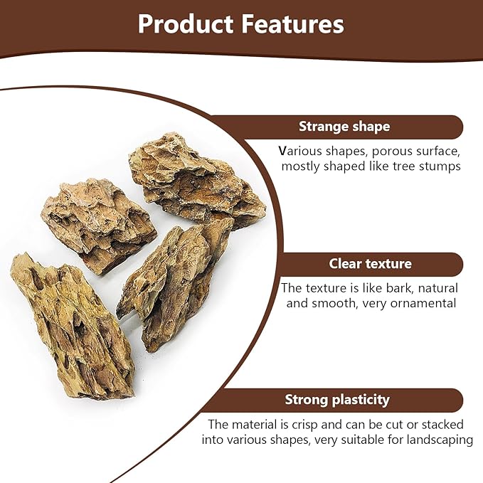 Dragon Stone Rock for Aquascaping,Aquarium Decor, Fish Tank Decorations,3-10 Inches Natural Ohko Stone for Fish Tank Landscaping (13.2 Pounds)