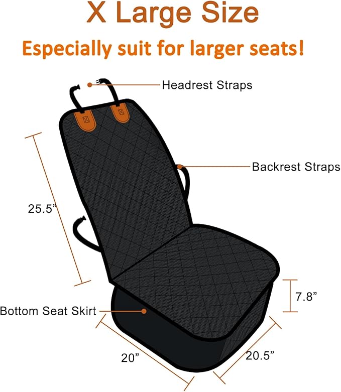 Paw Jamboree Car Front Seat Covers for Dogs Scratch-Proof Pet Car Seat Cover Non-Slip Large Car Seat Protector for Dogs Bucket Seat Cover