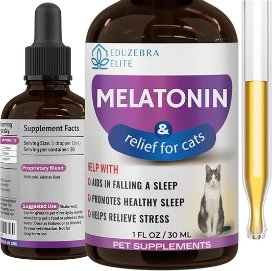 Cat Melatonin, Melatonin for Cats, Cat Sedative for Grooming, Cat Sleep Aid, Cat Calming Treats, Anxiety Relief for Cats, Support Restful Sleep for Your Cat