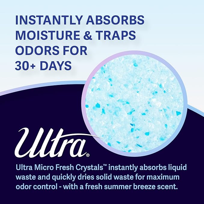 Ultra Fresh Scented Micro Crystals Premium Cat Litter - 99.9% Dust Free, Soft on Paws - 15 Lbs. Total (3pk of 5 Lbs.)