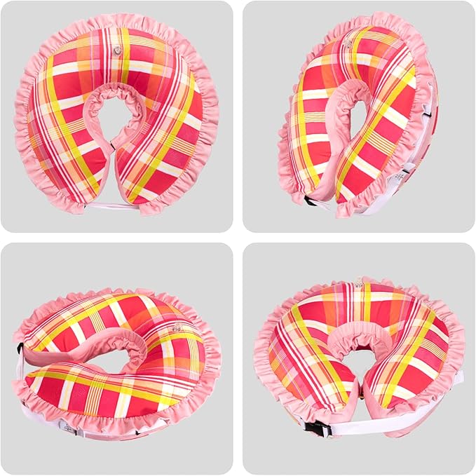 CuteBone Inflatable Cat Cone to Stop Licking After Surgery-Double Adjustable Neck Range P23SO00103S