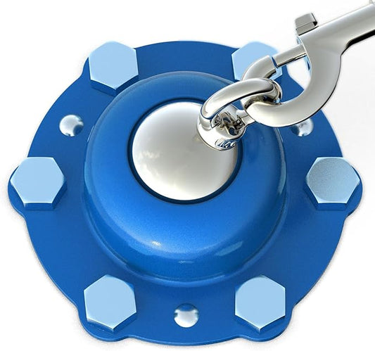 360° Swivel Dog Tie Out Stake with Upgrade 6 Screw Dog Anchors, Heavy Duty & Rust Proof Dog Stake Can Holds 1000Lbs of Pull Force, Up to 150lbs Dogs Perfect to Camping Yard Outdoor (Blue)