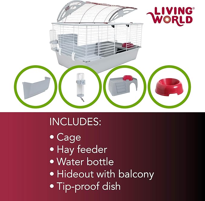 Living World - Deluxe Hybrid Habitat, Large - Rabbit, Guinea Pig, Chinchillas, and Small Animal Cage