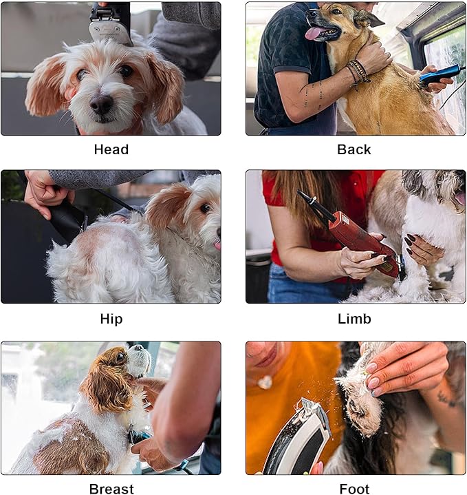 Detachable Pet Dog Clipper Blades, Compatible with Size-7FC Cut Length 1/8"(3.2mm), Most Oster A5, KM Series Clippers,Made of Stainless Steel Blade 2Pack