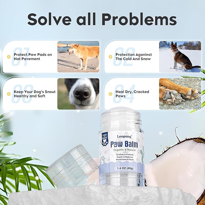 Dog Paw Care Kit- 2 Packs Cleaner for Dogs Large Medium Small XL Breed-Dog Paw Balm for Heals - Repairs & Restores Dry - Cracked Paws & Nose Protector for Pet Foot Washer Care