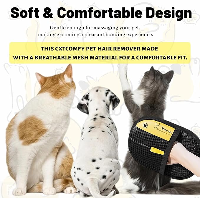 Pet Hair Remover, Brush Pet Hair, Pet Hair Removal Glove, Electrostatic Gloves Pet Hair Removal, Upgrade Reusable for Couch Furniture Carpet (3 PCS)