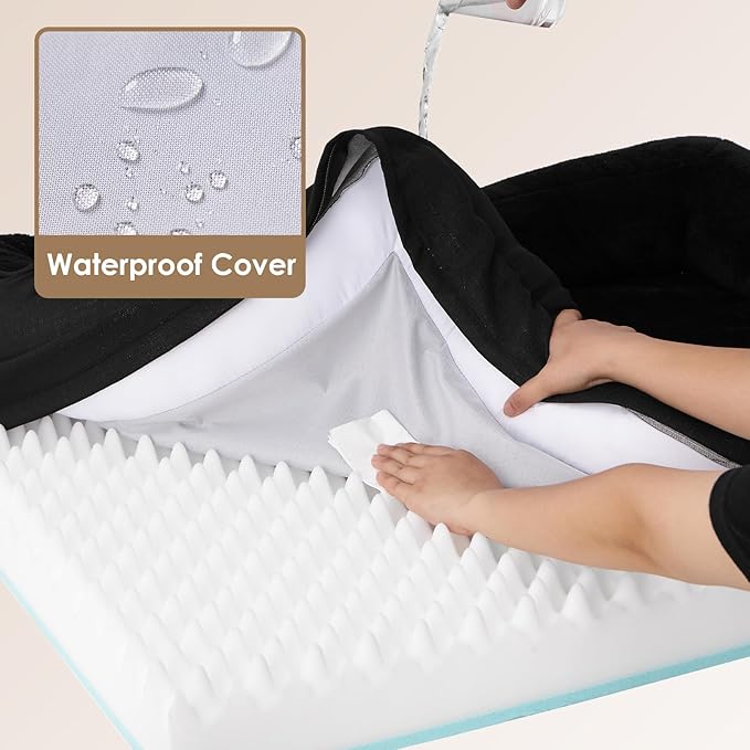 EHEYCIGA Memory Foam XL Dog Bed for XLarge Sized, Extra Large Orthopedic Dog Sofa with Sides and Waterproof Liner, Washable Bolster Pet Couch with Removable Cover, 42x30x7.5 Inch, Black