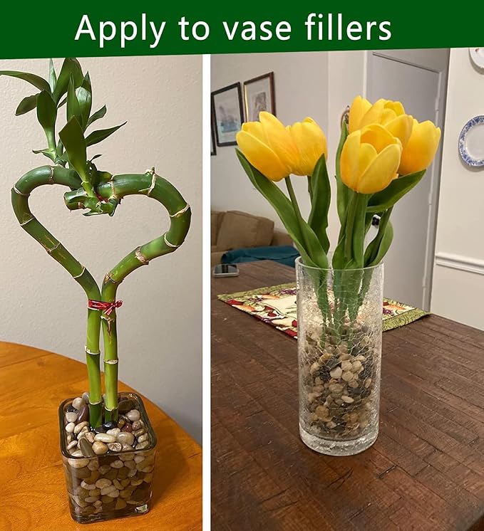 Voulosimi River Rock Stones, Natural Decorative Polished Mixed Pebbles Gravel,Outdoor Decorative Stones for Plant Aquariums, Landscaping, Vase Fillers (4 LB, Mixed Colors)