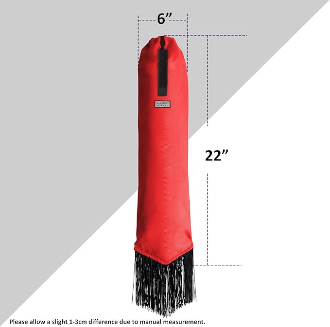 Harrison Howard Smooth Lightweight Adjustable Fastener Nylon Horse Tail Bag with Fringe