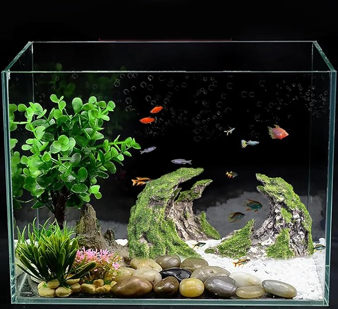 Novelsite Fish Tank Accessories, Aquarium Decorations, Scenery, Rock Ornaments - Create Aquatic Beauty with Premium Aquarium Decorations,8.5" W x 4.5" H x 3.2" D
