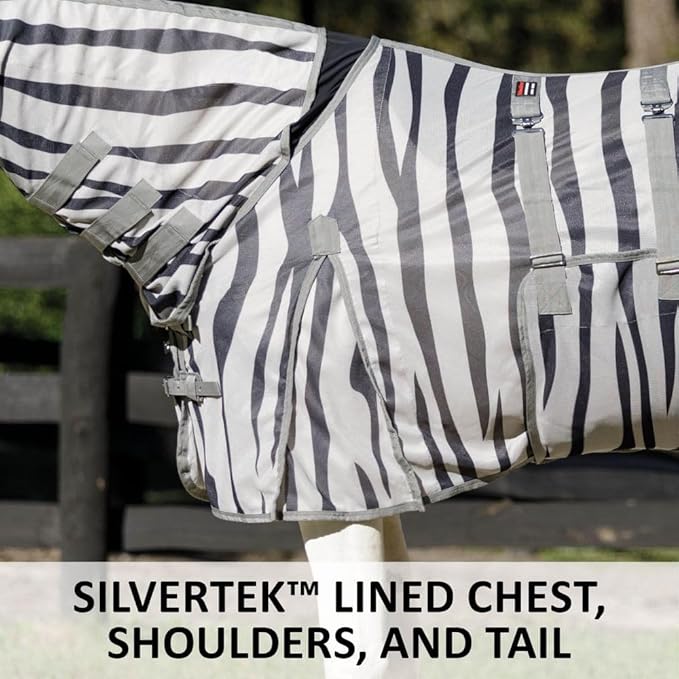 Schneiders Soft Interlock Mesh II Zebra Horse Fly Sheets | Striking Zebra Pattern for Fly Deterrence & Superior UV Protection