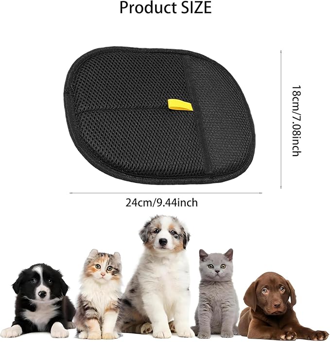 3pcs Reusable Electrostatic Pet Hair Remover Glove - Cat & Dog Grooming Gloves for Deshedding, Washable Hair Removal Tool for Furniture, Carpet, Clothes