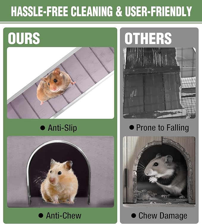 GUTINNEEN Guinea Pig Cage Rabbit Cage Indoor with Chew-Proof Edges, Clean Deep Tray, Leakproof PVC Layer, Small Animals Cage with Adjustable Legs - Grey