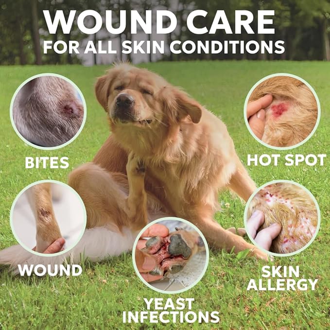 Forticept Hot Spot Spray for Dogs Cats & Horses, Itch Relief Wound Cleanser with Aloe Vera, 8 oz