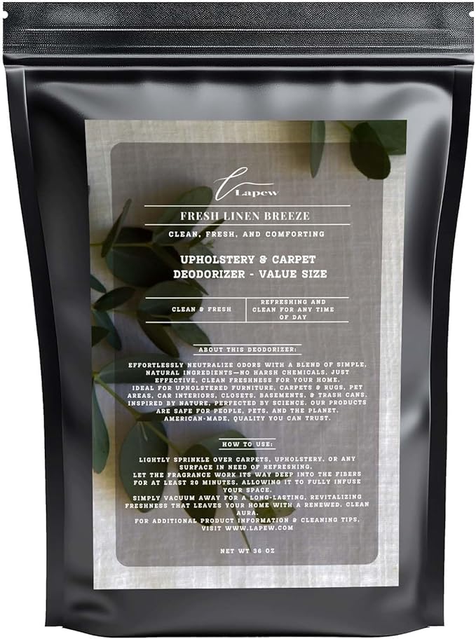 Fresh Linen Breeze Carpet Freshener Powder Refill 36 oz | Powerful Odor Eliminator for Home | Upholstery Deodorizer | Carpet Deodorizer | Pet Urine | Cat Litter Box