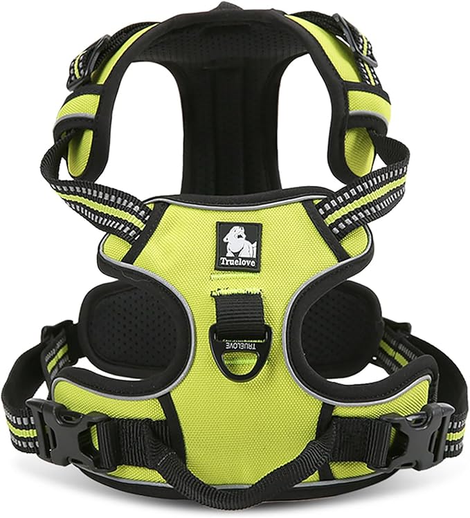 TRUE LOVE Truelove Adjustable No-Pull Dog Harness Reflective Pup Vest Harnesses Comfortable Control Brilliant Colors TLH5651(Neon Yellow,XS)