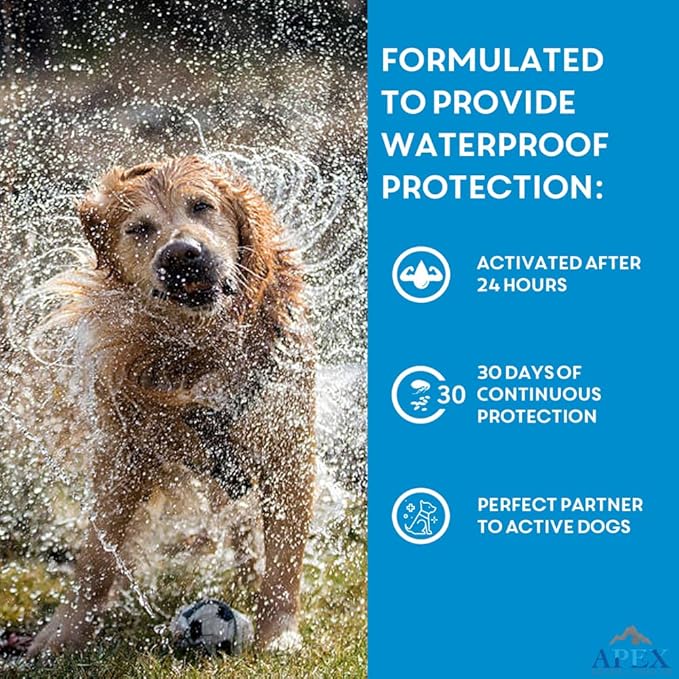 Apex Plus Flea and Tick Prevention for Dogs | Medium (23-44 lbs) | 3-Month Supply | Dog Flea and Tick Treatment | 24-Hour Activation, Waterproof, 30-Day Protection