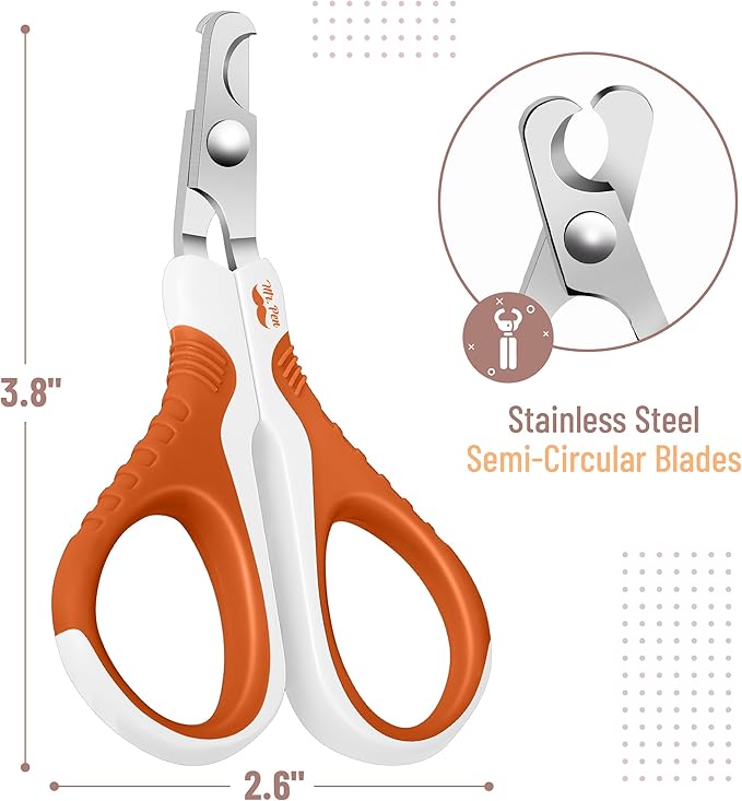 Mr. Pen Cat Nail Trimmer - Raspberry Red & White, Cat & Dog Nail Clipper