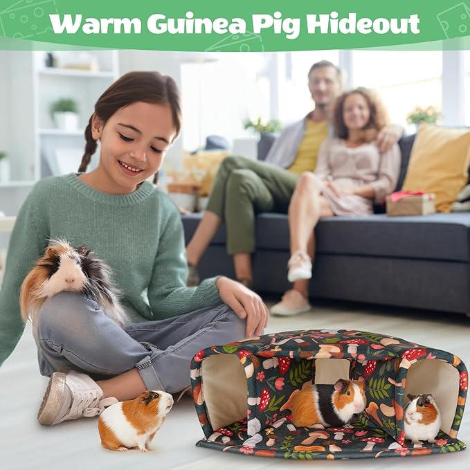 Unicorn Catcher Guinea Pig Hideout - Large Cozy Bed, Warm House, Washable Tunnel Accessories for Small Pets: Hamster, Chinchilla, Bunny