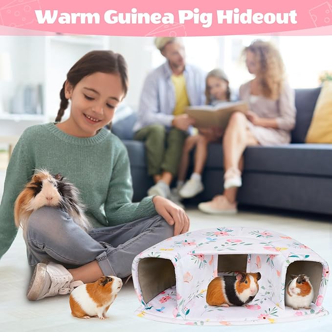 Unicorn Catcher Large Cozy Pet Bed & Tunnel - Warm & Washable, Suitable for Guinea Pigs, Hamsters, Chinchillas & Bunnies