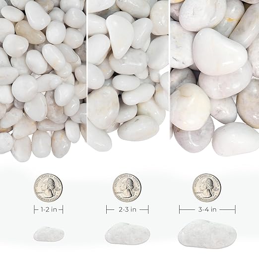 White River Rocks 40lbs, 1-2 Inch Natural Pebbles for Plants, Hand-Picked Premium Stones for Landscaping and Garden Design, Fish Tank, Flower Pots, Pathways and Backyard