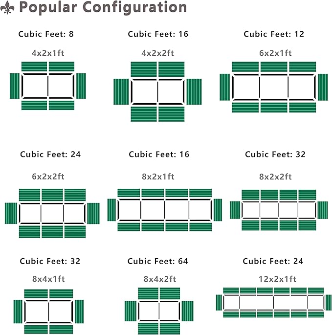 EKX 8x4x2FT Galvanized Raised Garden Bed, Raised Garden Bed Kit-Metal Planter Box Outdoor,Planting for Vegetables, Fruits,Herbs, Flowers-Slive