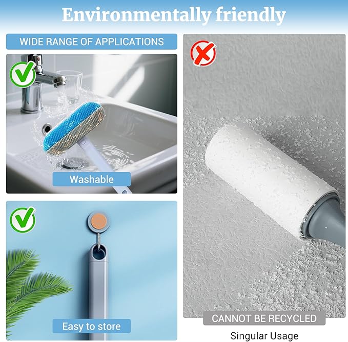 4 in 1 Multifunctional Reusable Pet Hair Remover Brush,Dog & Cat Hair Remover Tool for Couch,Bedding & Carpet,Washable Fur Remover with Dual-Sided Cleaning Brush