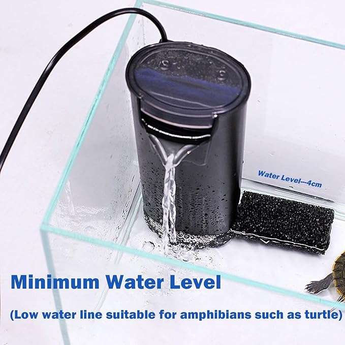 Upgraded Turtle Tank Filter, Aquarium Internal Filter Fish Tank Filter for 5 to 40 Gallon Ultra Silent Fast and Effective Filtration Waterfall Filter (Filter)