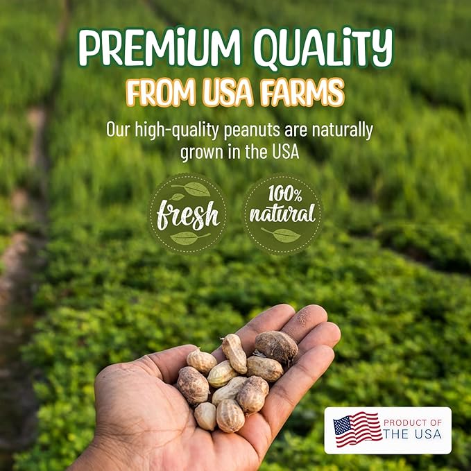 Premium Quality- 25 Pound Raw Peanuts in Shell – All-Natural Food for Squirrels, Deer, Birds, and Other Wildlife Animals – Bulk Wholesale Bag – Grown in The USA for Healthy Nutrition