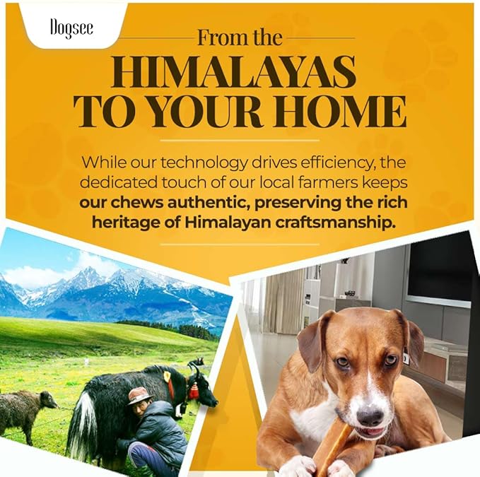 Dogsee Original Yak Cheese Himalayan Dog Chews 3lb (Large - 12 Bars) | 100% All Natural | Dog Treats Large Breed | Dog Chews Long Lasting for Aggressive Chewers | High Protein Dental Sticks