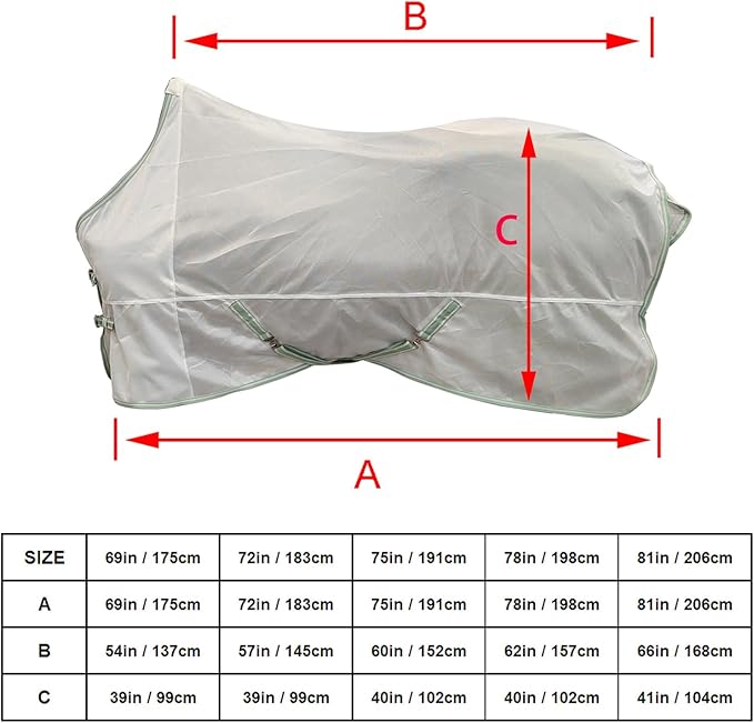 BARN & STABLE Breathable and Tear-Resistant Horse Fly Sheet with UV Protection Equine Summer Sheet Horse Fly Blanket with Removable Web Leg Straps