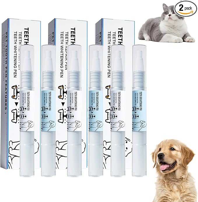 Pet Toothbrush Pen, 2025 Upgrade Pet Oral Repair Gel Dog Teeth Cleaning Pen, Pet Tooth Whitening & Cleaning Teeth Brightening Pens for Dog Cats Dental Care Fresh Breath (3)